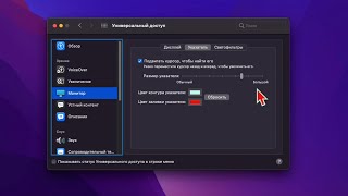 Как изменить цвет курсора в macOS Monterey / How to customize your cursor on macOS Monterey screenshot 4