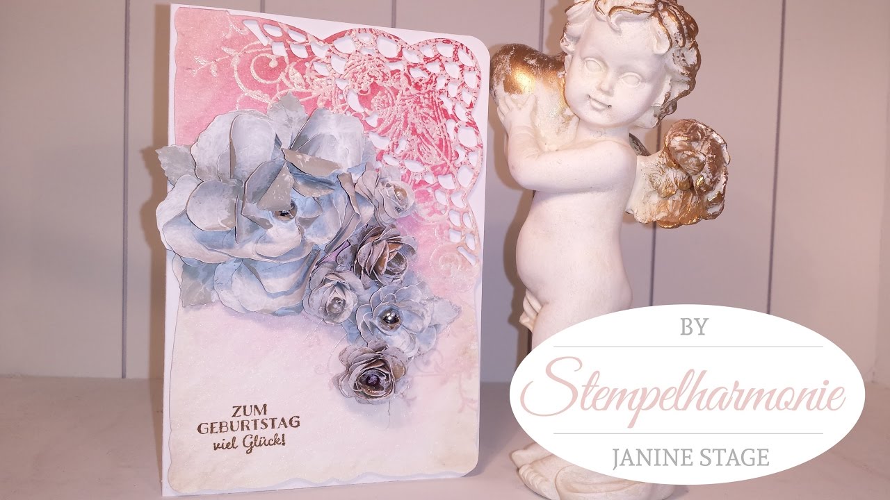 Geburtstagskarte Basteln Mit Blumen Im Vintage Look Mixed Media Stampin Up Spellbinders Youtube