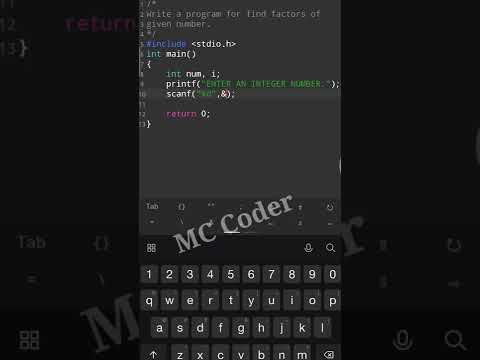 How to find factors of number in c language | C Program | #factorsofnumber #shorts #cprograms