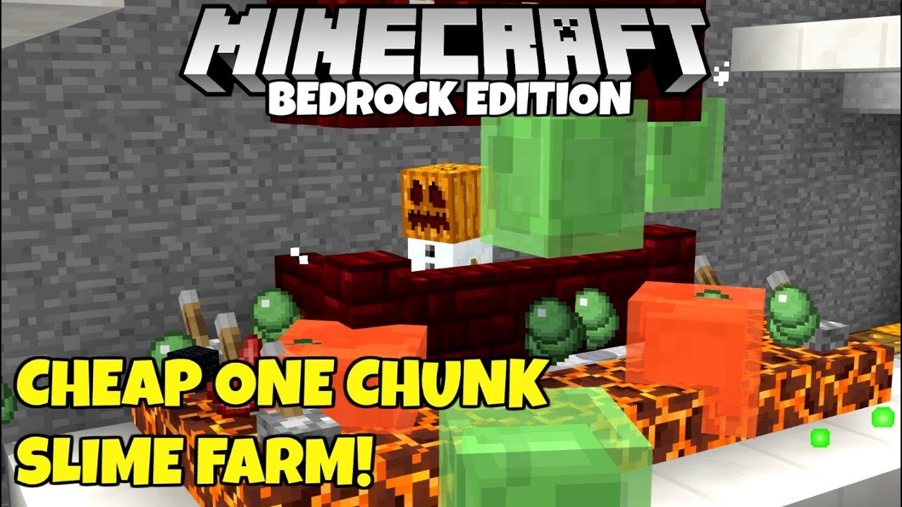 Minecraft Bedrock The One Chunk Slime Farm Tutorial Mcpe Xbox Pc