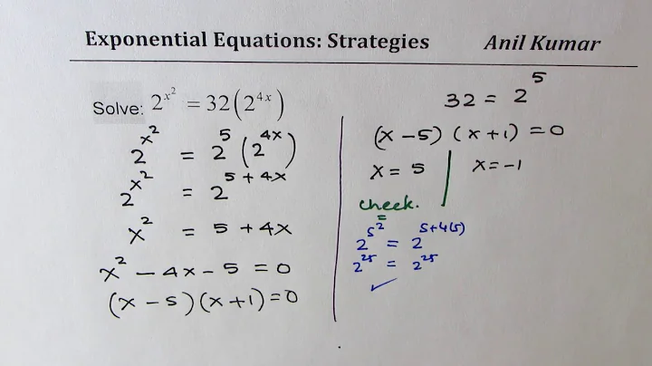 When to use Logarithms to Solve Exponential Equations - EDEXCEL - GCSE - SAT