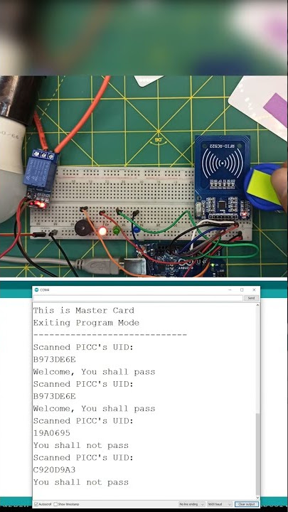 Arduino RFID sensor Add and remove cards using MasterCard rfid-rc522 RFID sensor #shorts