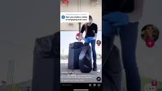 Girl Emptying Trash cans
