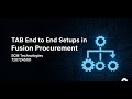 TAB Setups in Oracle Fusion Application Procurement. #oracle #tab #procurement