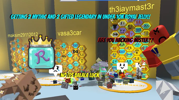 OMG!! 2 MYTHIC AND 2 GIFTED LEGENDARY UNDER 10K ROYAL JELLY?? || BeeSwarmSimualtor