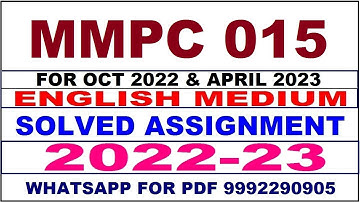 mmpc 15 solved assignment 2022-23 in english | mmpc 15 solved assignment 2022-23 | mmpc 15 2023