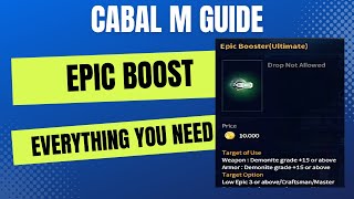 Epic boost guide Cabal Mobile