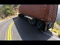 Leaning trailer close to falling down cliff in Malibu Hills