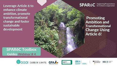 Webinar #4: Promoting Ambition and Transformational Change Using Article 6