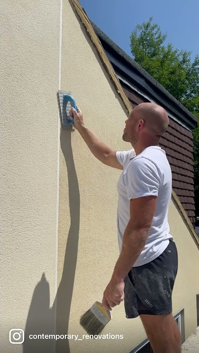 K1 spray in ivory #krend #rendering #satisfying #smooth #construction #contemporaryrenovations