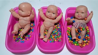 Satisfying Video l How to Make Rainbow Bathtubs into Mixing Slime with Glitter Pool Cutting ASMR