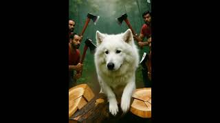 Brave Farmers Rescue white dog from giant log #oração #deus #jesus #oracao #shorts #yt #viralvideo