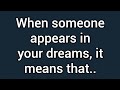 When someone appears in your dreams, it means that..!! psychology facts