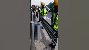 High speed guardrail installation and construction #smartwork #goodtools