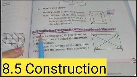 Ex -8.5 Exploring Diagonal of Rectangle and Square | Chapter -8  | Class -6th Maths - Ganita Prakash