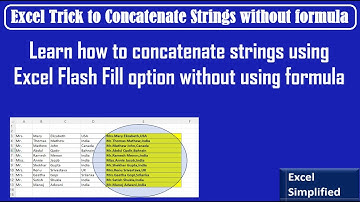 Excel Trick to concatenate strings without using formula
