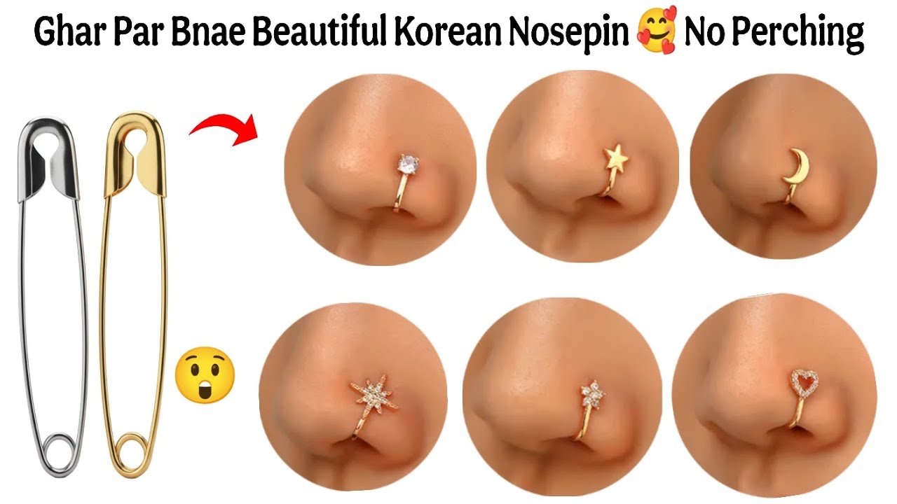 DIY Homemade Beautiful Korean Nosepin🥰😍/how to make nosepin at home/easy making nosepin at home