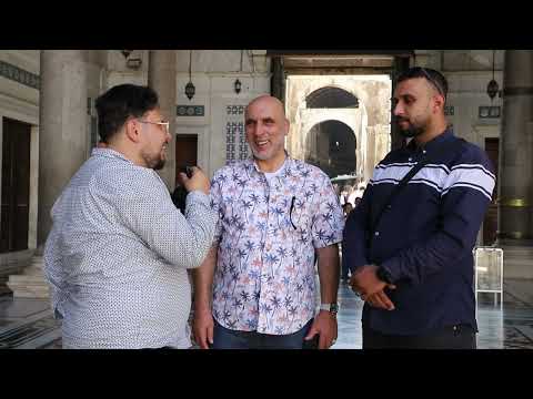 مقابلة مع زو ار من الأردن بعد دخولهم المسجد الأموي المحر ر
