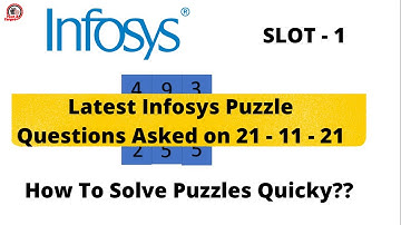Latest Infosys Puzzle Questions Asked on 21 - 11 - 21 | SLOT - 1  🔥🔥