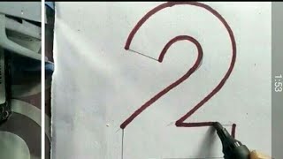 Number 2 Draw | How to write number 2(Two) For kids| Number 2(Two)| Rua sign writing