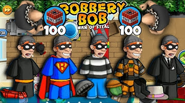 Robbery Bob - All Costumes Funny Video Game Part 234