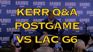 Entire STEVE KERR postgame press conference after Warriors (4-2) eliminated LA Clippers in Game 6