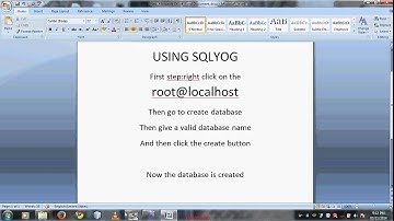How to create a database using SQLYOG