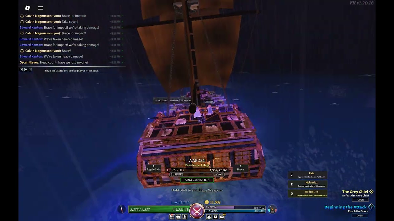 The Dark sea has a infante wall in arcane odyssey