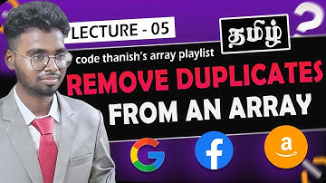 Remove duplicates from sorted array in tamil | Two Pointers | Arrayeasy - 5 |  Code Thanish