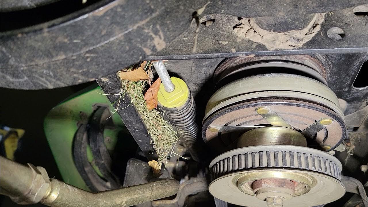 John deere x300 x320 drive belt fix YouTube
