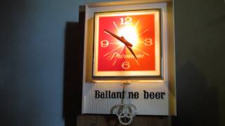 Vintage 1967 Ballantine Beer Light Up Pendulum Motion Clock Advertising Tavern Sign