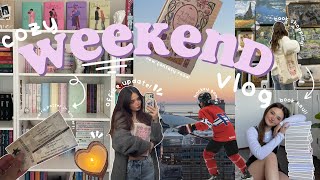 cozy vlog 🧸💌🏹✨ book shopping at barnes/book haul, library organization, home updates, hockey + more!