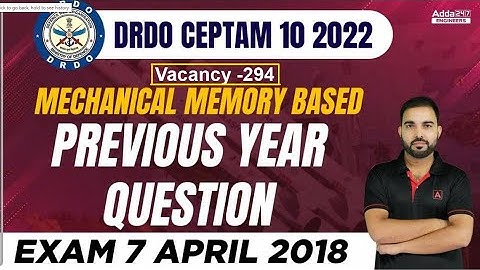 DRDO CEPTAM 10 Recruitment 2022 | DRDO Mechanical Engineering | Previous Year Question Paper