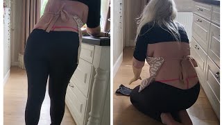 ASMR Deep Floor Cleaning with Long Transparent Gloves,Relaxing Cleaning Sounds,Kitchen Apron.