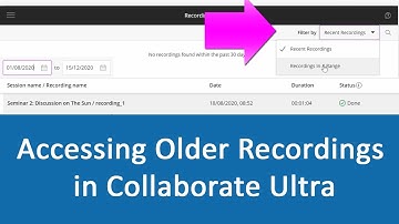 Accessing Older Recordings in Collaborate Ultra