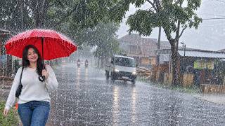 Monster Rainstorm 😱 Walking Through the Most Intense Heavy Rain ☔️⚡️⛈️Deep Sleep