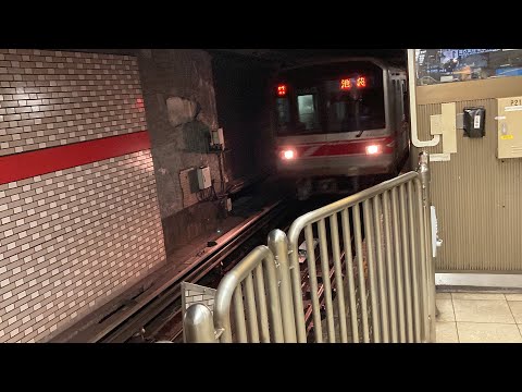 【ラッシュ時限定】東京メトロ丸ノ内線各駅停車新宿行き池袋駅入線シーン