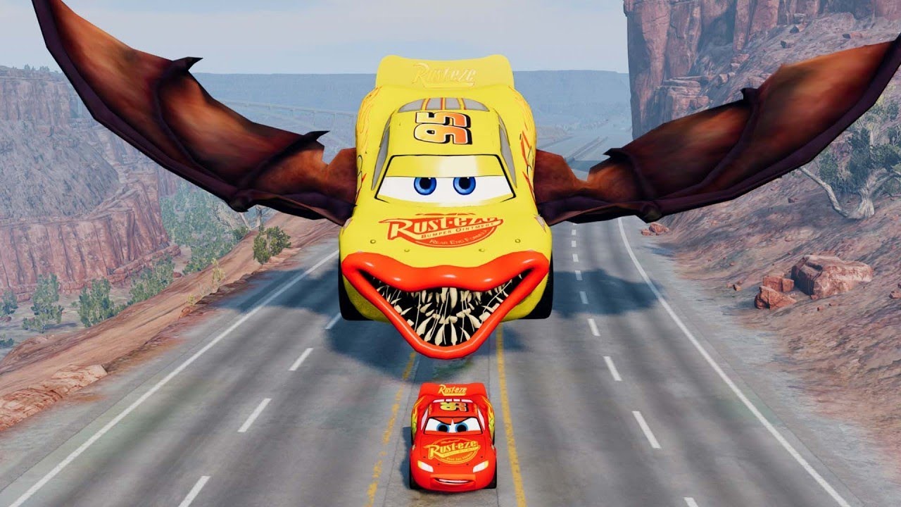 Live Epic Escape From Lightning McQueen Eater Monsters in BeamNG.Drive! Insane Crashes & Stunts