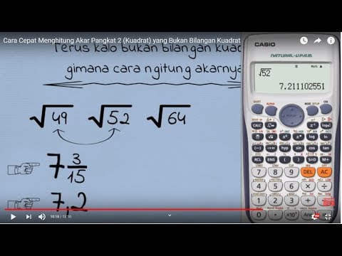 Cara Cepat Menghitung Akar Pangkat 2 (Kuadrat) yang Bukan Bilangan Kuadrat Tanpa Kalkulator