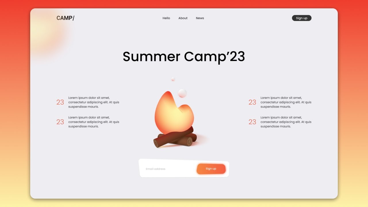 How to make a Camp Website Template Using HTML CSS & JS | Step by Step ...