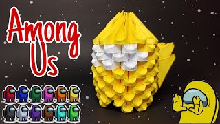عمل شخصية امونج اس من الورق 3d اوريغامي || 3D Origami Among Us