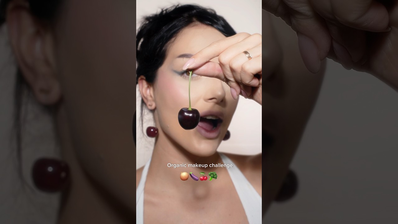 Organic makeup challenge 🧅🍆🍒🥦