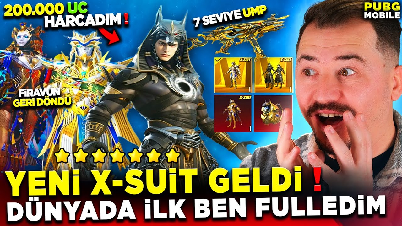 YENİ X-SUİT VE 7 SEVİYE UMP GELDİ - FİRAVUN SETİ VE ÇANTASINA 200.000 UC HARCADIK - PUBG MOBİLE