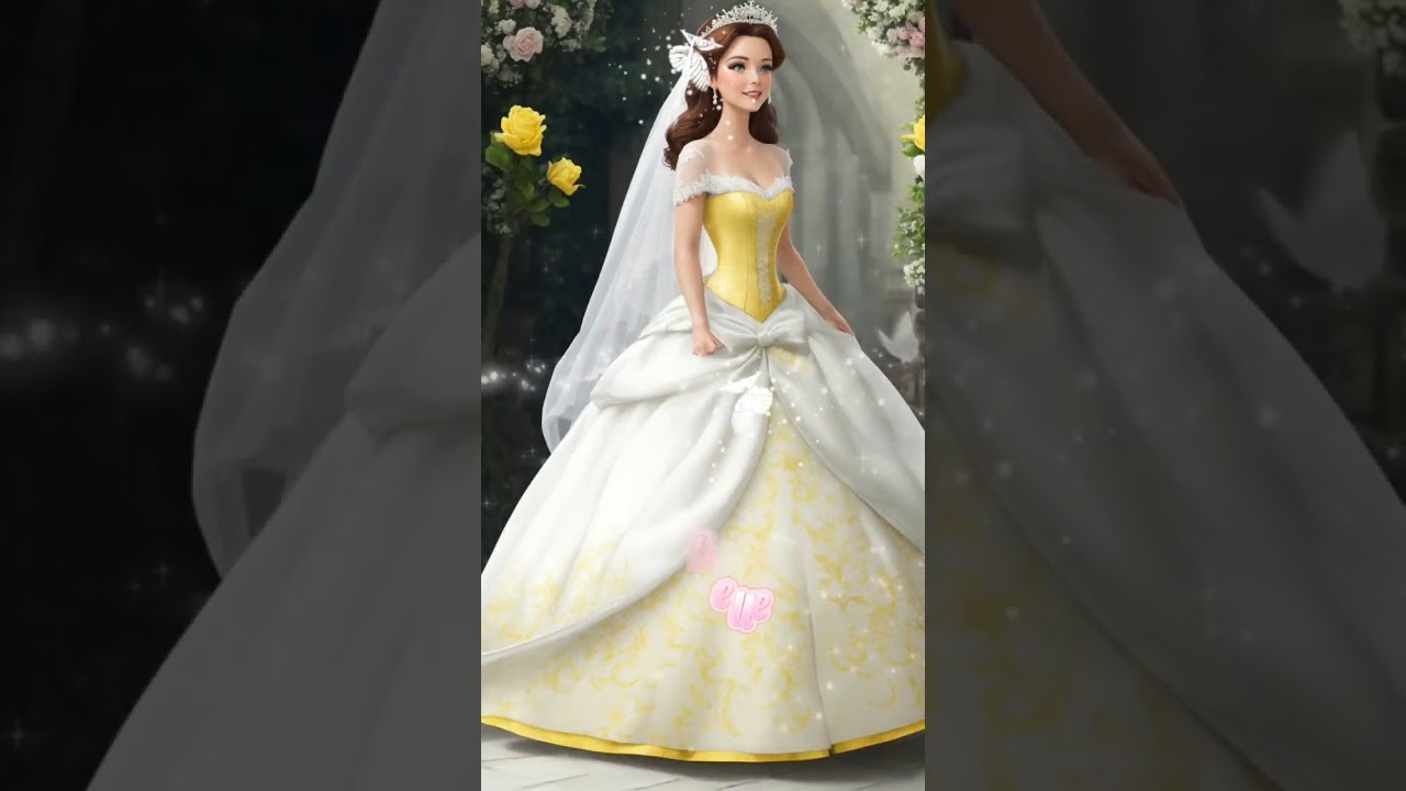 Disney Princess in white gowns 💗|Fairy Story 🤍