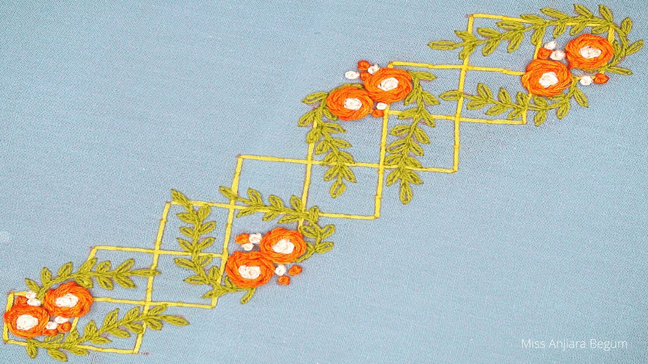 Easy Different Borderline Embroidery Tutorial, Embroidery Border Designs  for Kamij-626 - YouTube