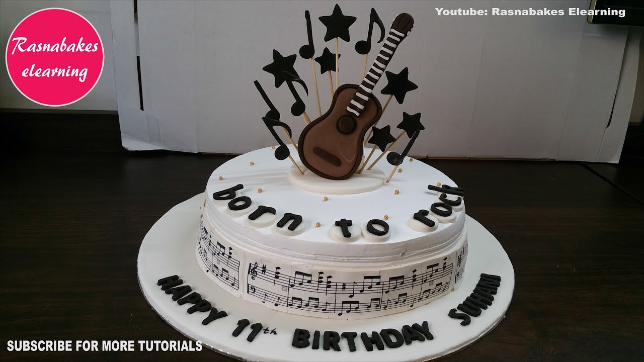 guitar music theme birthday cakes for girl boy design ideas ...