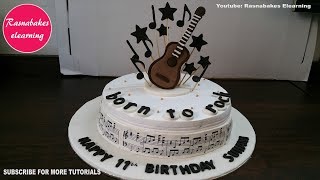 guitar music theme birthday cakes for girl boy design ideas decorating tutorial classes video