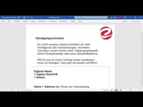 Video: So Erstellen Sie Eine Kündigungserklärung Des Vertrages