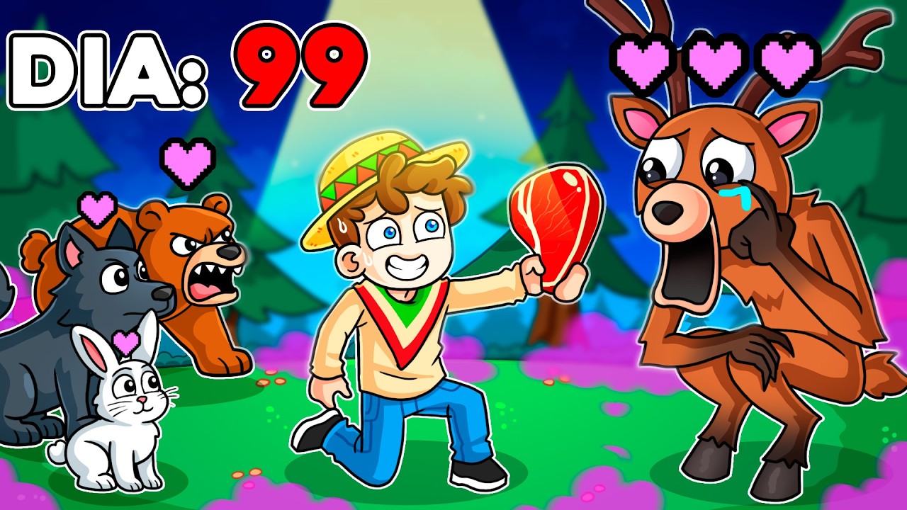 ¡Adopte a TODOS los ANIMALES de 99 NOCHES! 💀🦌🩷 SILVIOGAMER en 99 Noches en el Bosque