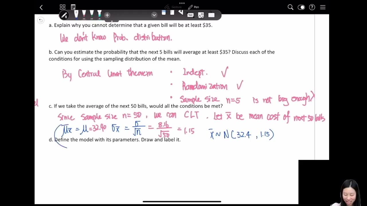 Math 146 Statistics 6.3 Practice with a Sampling Distribution of Means